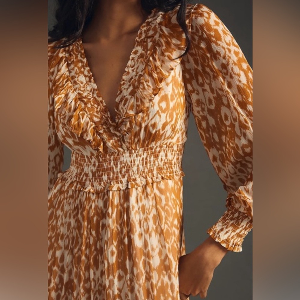 Anthropologie The Odetta Ruffled V-Neck Dress - Picture 8 of 8